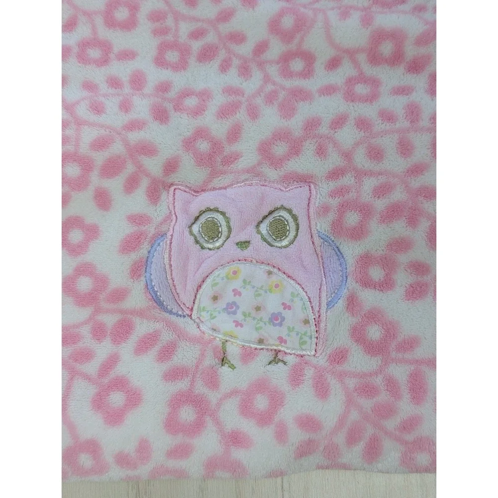 Circo Pink Owl Purple Wings Baby blanket floral flowers